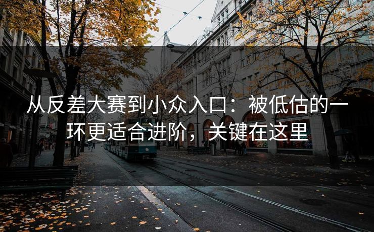 从反差大赛到小众入口：被低估的一环更适合进阶，关键在这里